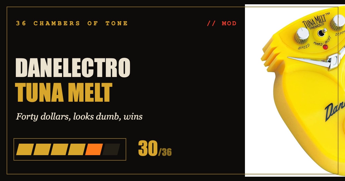 Danelectro Tuna Melt review card — 36 Chambers of Tone
